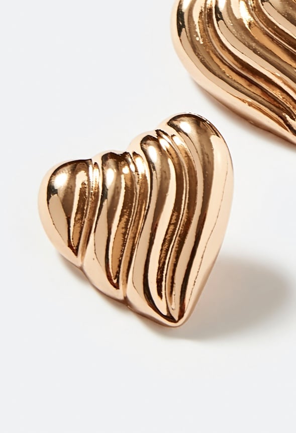 Haley Metal Heart Stud earring Gold