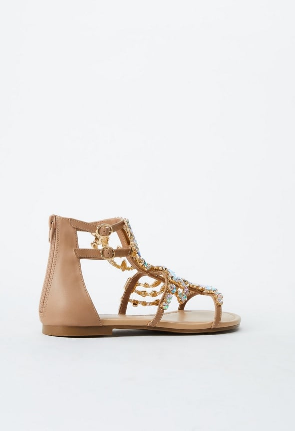 Remy Embellished Gladiator Sandal Beige