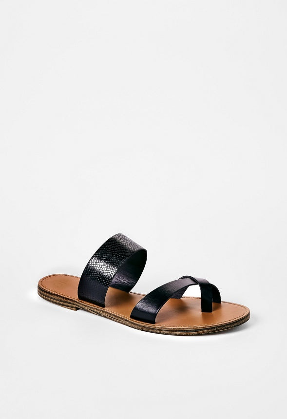 Cloey Faux Leather Slide Black