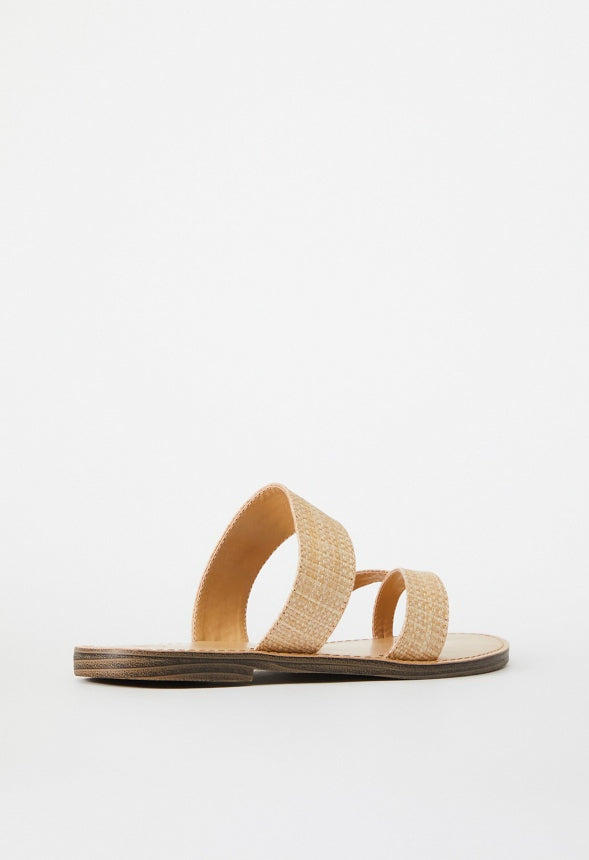 Cloey Faux Leather Slider Natural