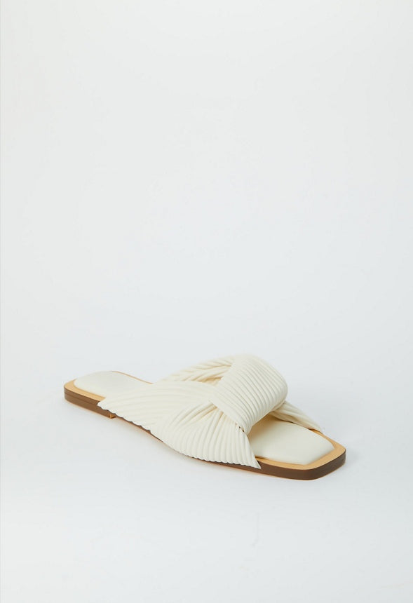 Estelle Flat Slide Sandal Bright White