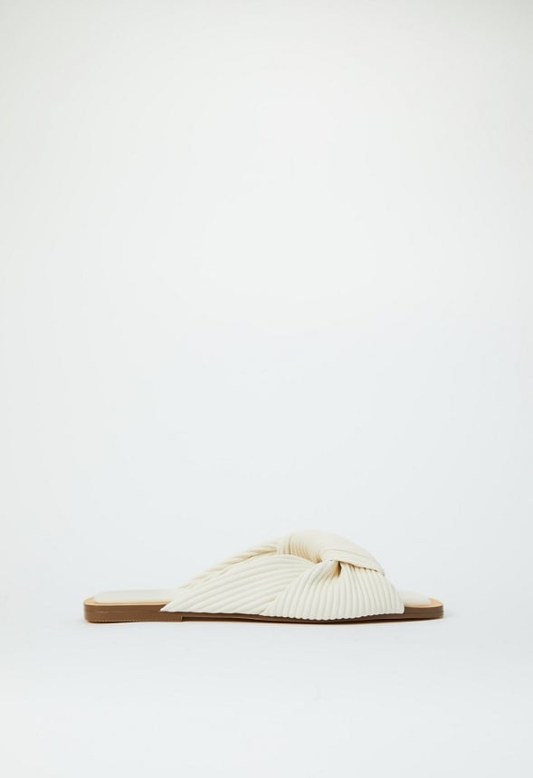 Estelle Flat Slide Sandal Bright White