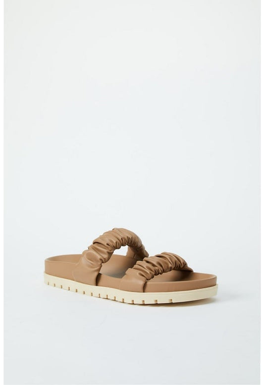 Eva Flat Slide Sandal Taupe