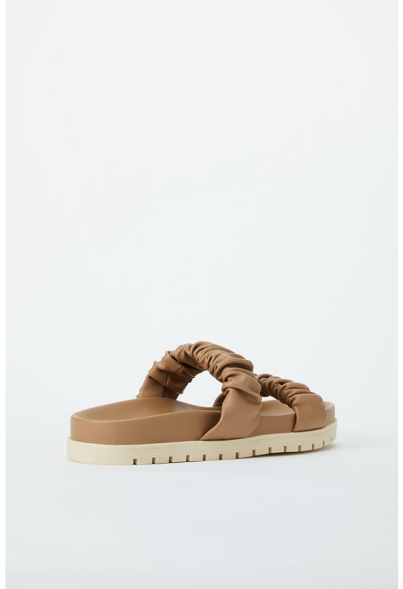 Eva Flat Slide Sandal Taupe