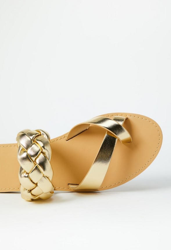 Suri Flat Slide Sandal Gold
