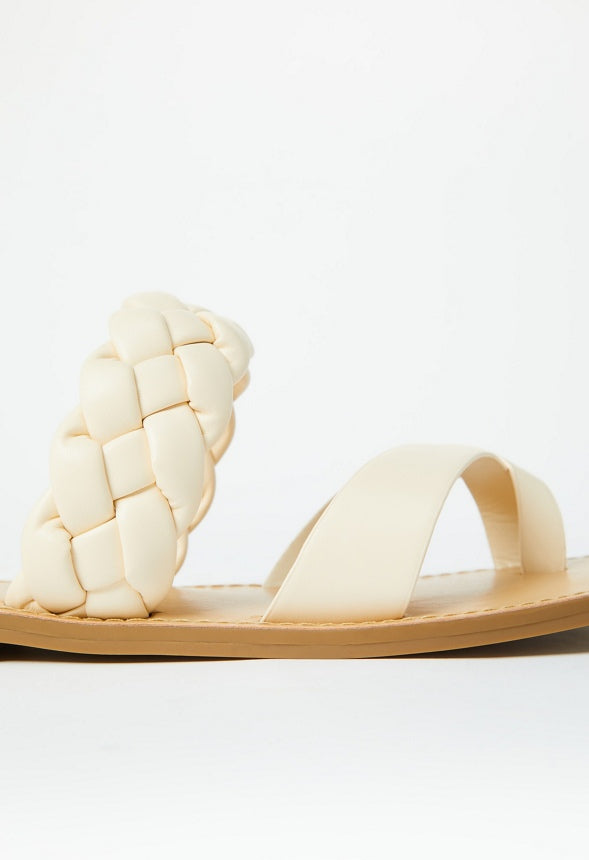 Suri Flat Slide Sandal Birch White