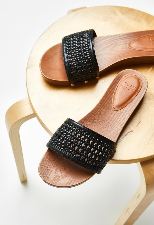 Raya Flat Slide Sandal Black