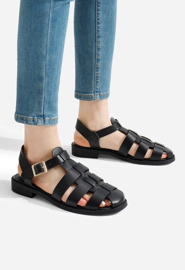 Cage Strap Sandal Black