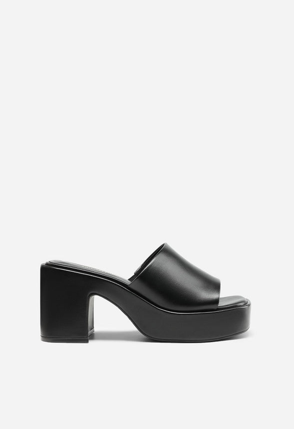 Open Toe Platform Sandal Black