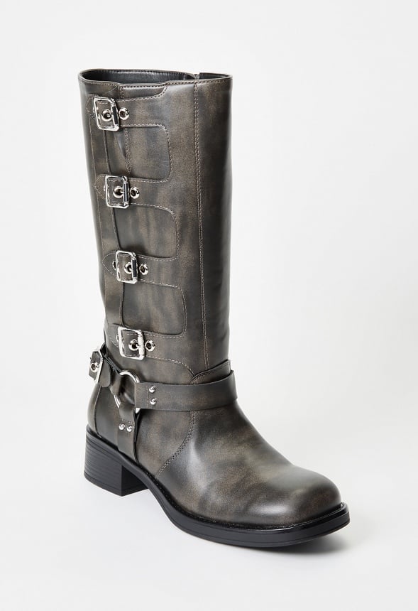 Sable Flat Boot Distressed Black