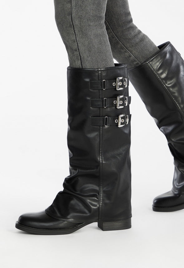 Robbie Flat Boot Black
