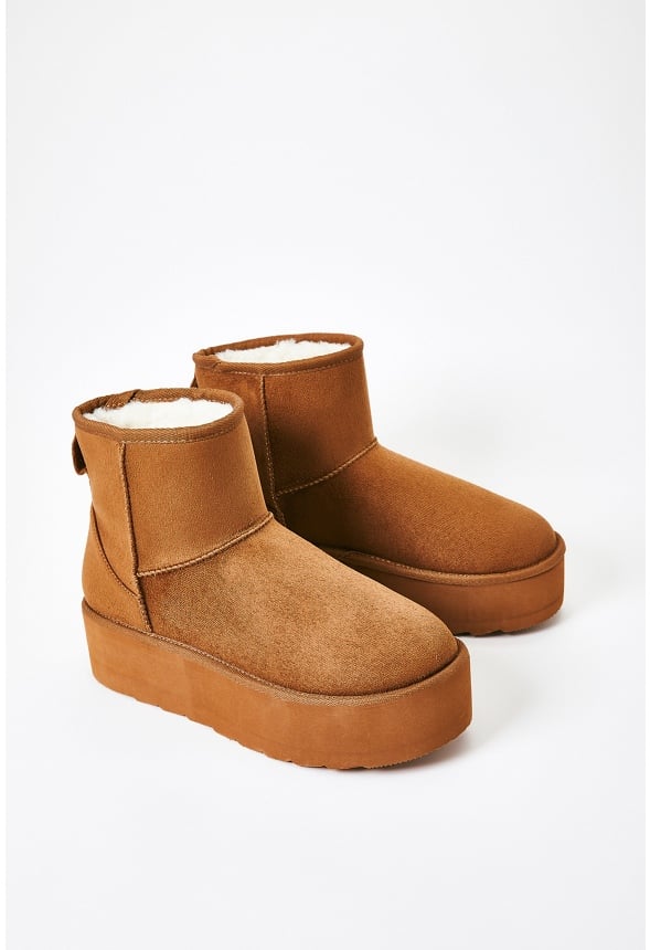 Porsha Fuzzie Ankle Boot Light Camel