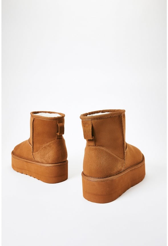 Porsha Fuzzie Ankle Boot Light Camel