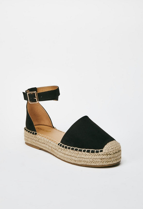 Calina Espadrille Flat Black