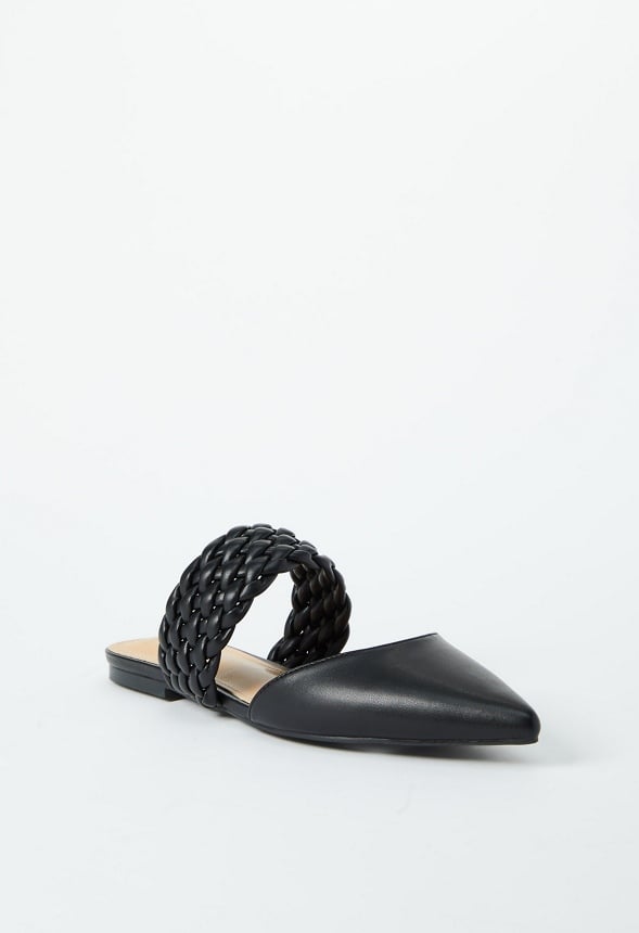 Alanis Pointed Toe Flat Black Caviar