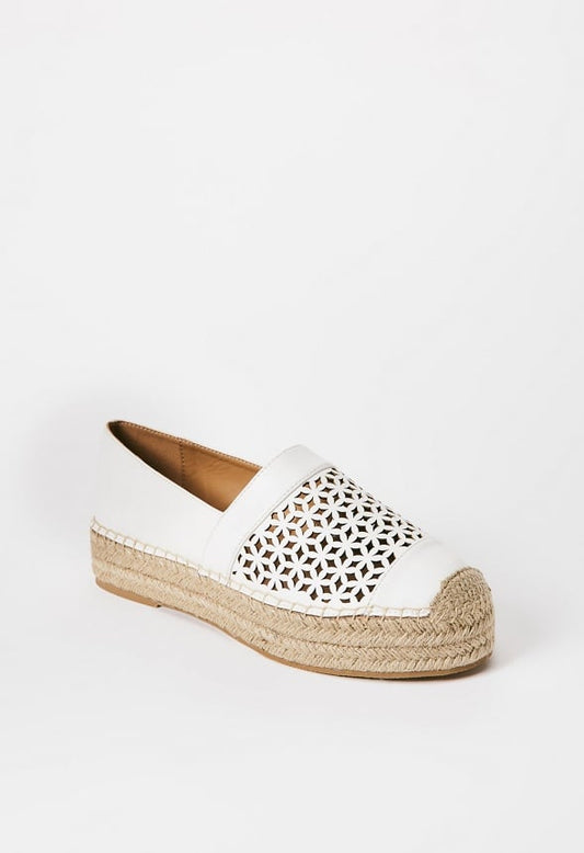 Lydia Espadrille Flat Bright White