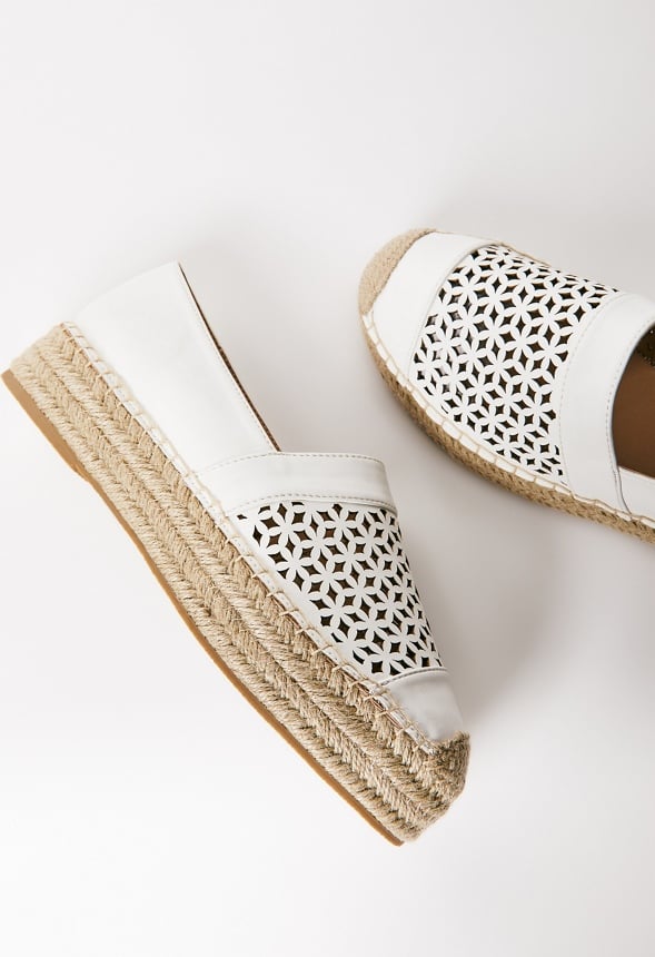 Lydia Espadrille Flat Bright White