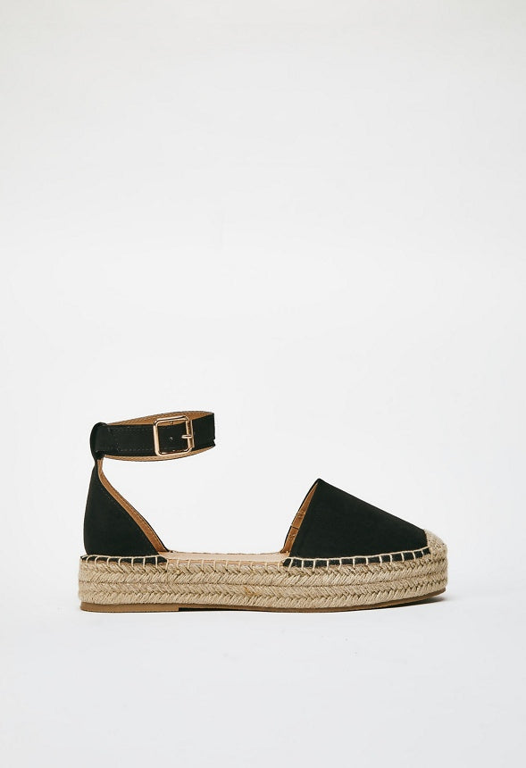 Calina Espadrille Flat Black