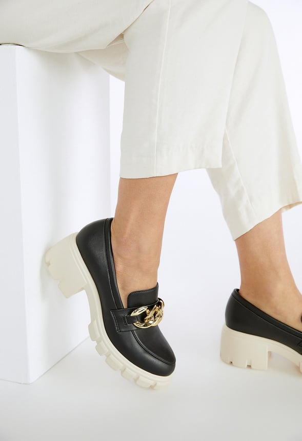 Elia Lug Sole Loafer Black Multi