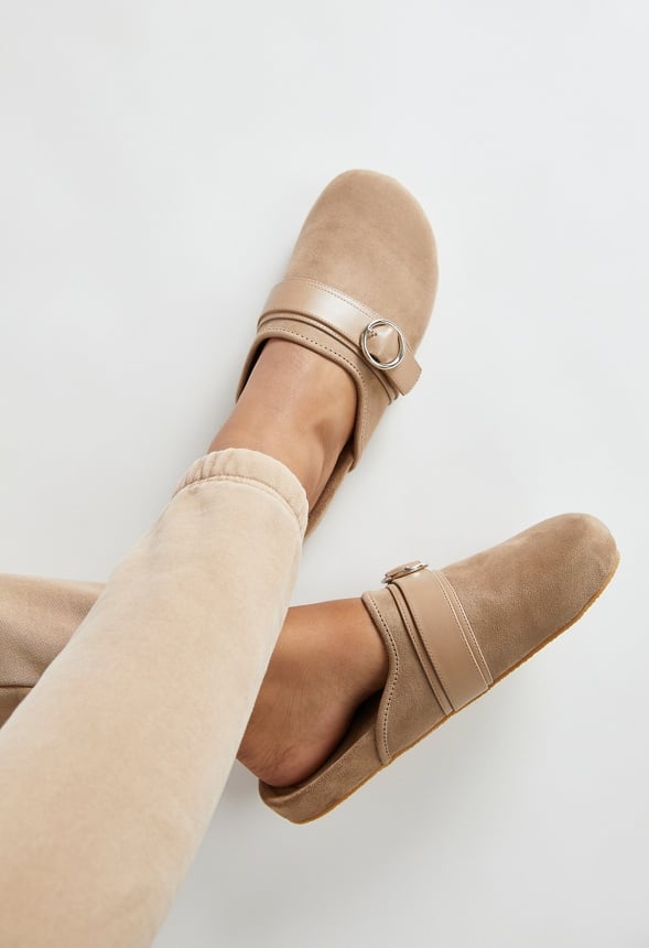 Albie Flat Slide Taupe