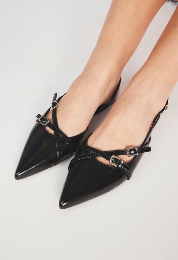 Athina Slingback Flat Black