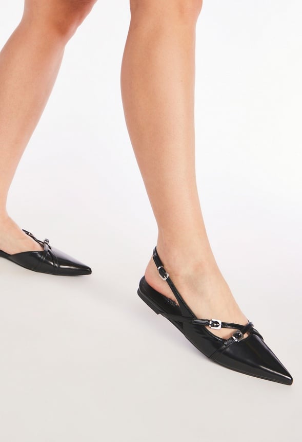 Athina Slingback Flat Black
