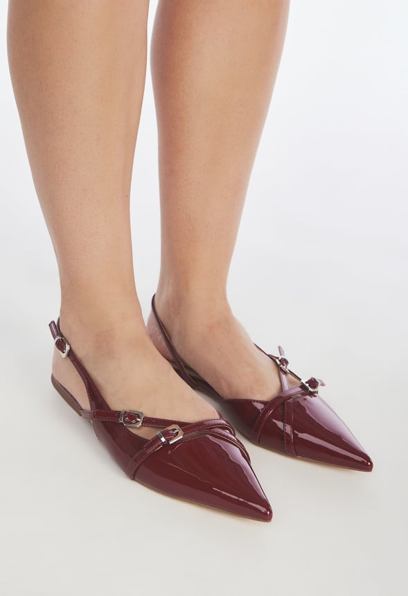 Athina Slingback Flat Tibetan Red