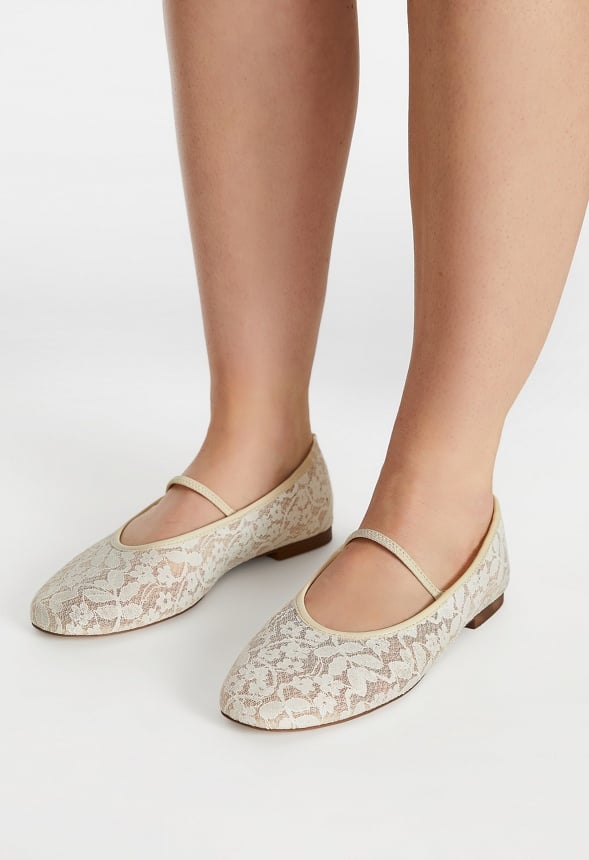 Lucy Mary Jane Flat Birch White