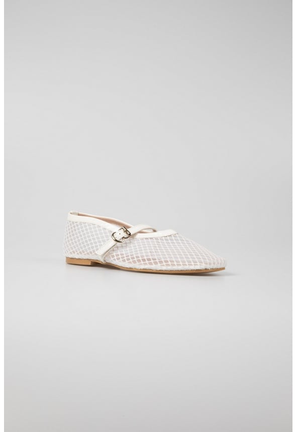 Arabella Ballet Flat  White