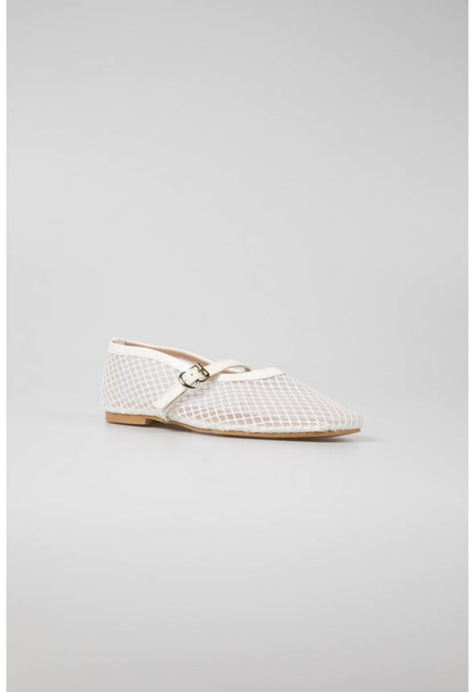 Arabella Ballet Flat  White