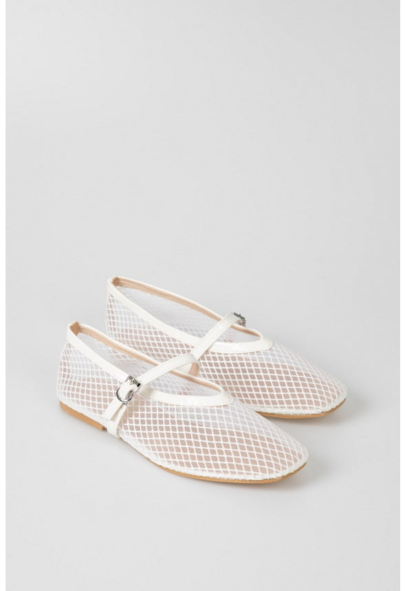 Arabella Ballet Flat  White
