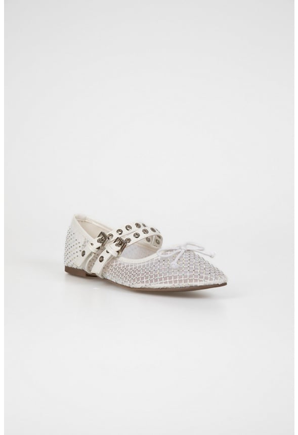 Ellie Ballet Flat White