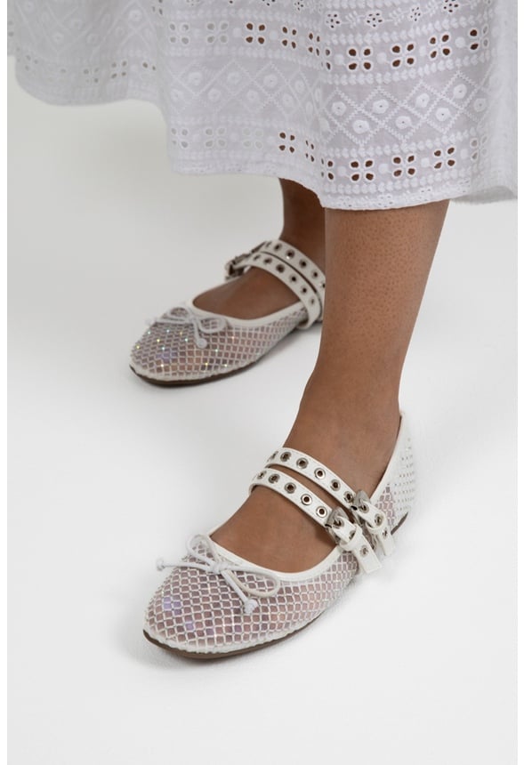 Ellie Ballet Flat White