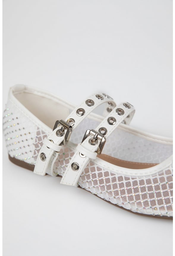 Ellie Ballet Flat White