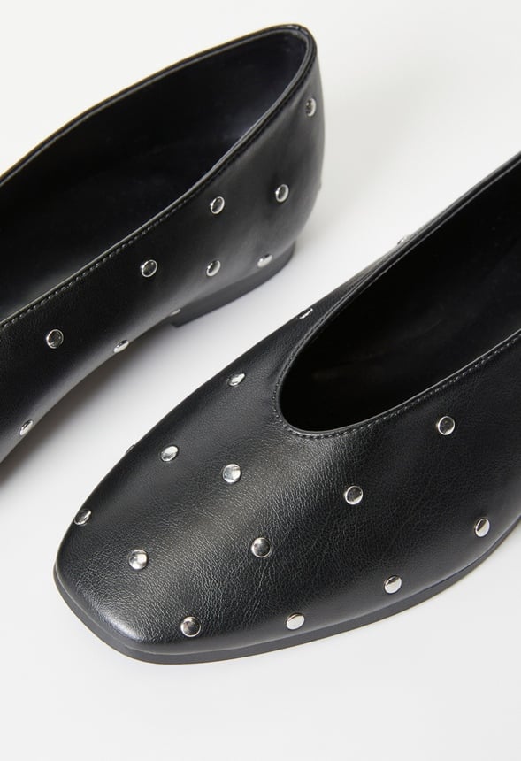 Beth Ballet Flat Black/ Silver