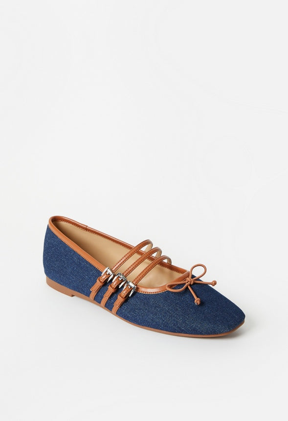 Gaby Ballet Flat Denim/ French Oak