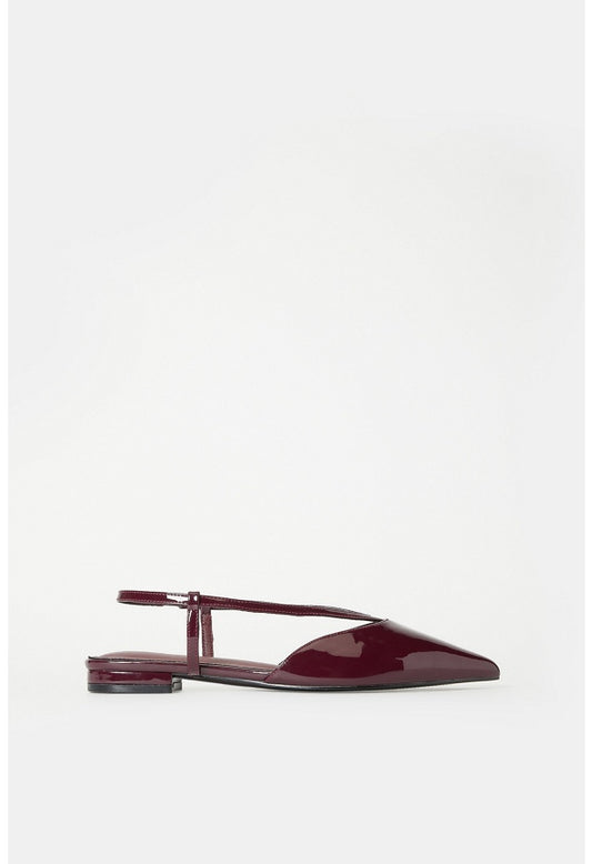 Adoria Pointed Toe Flat Maroon Banner