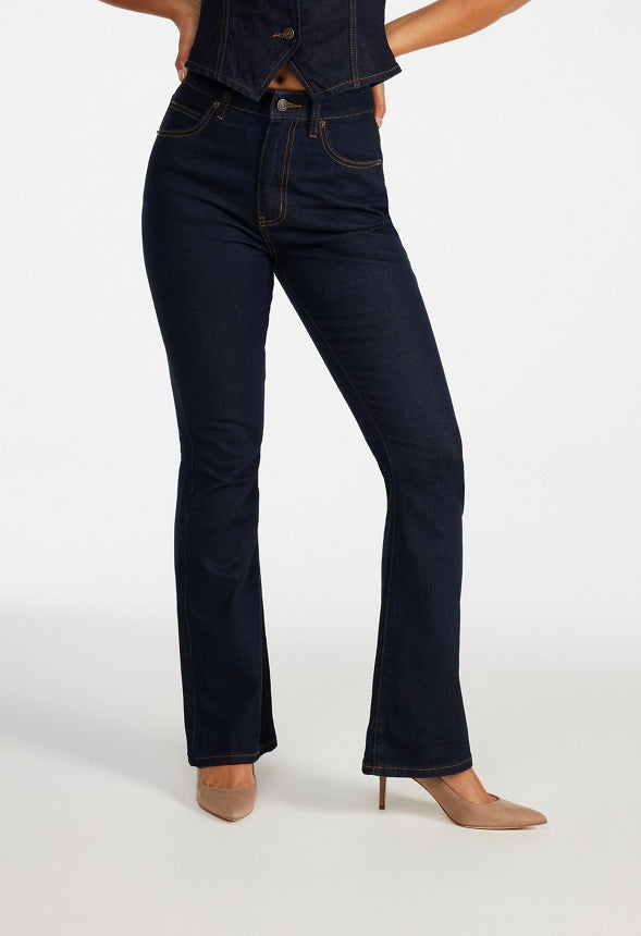 High Rise Flare Leg Denim Pants Whisper