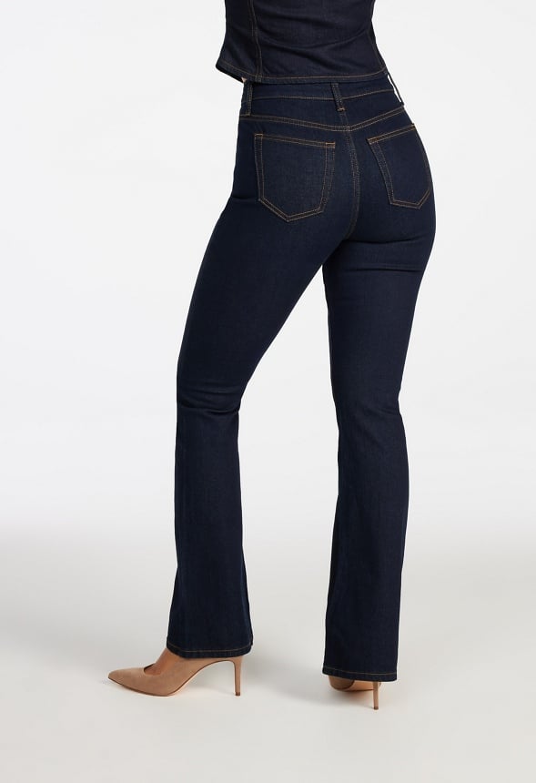High Rise Flare Leg Denim Pants Whisper