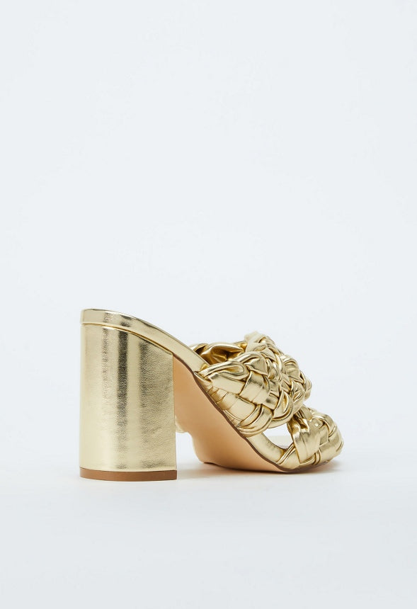 Blair Block Heeled Sandal Gold