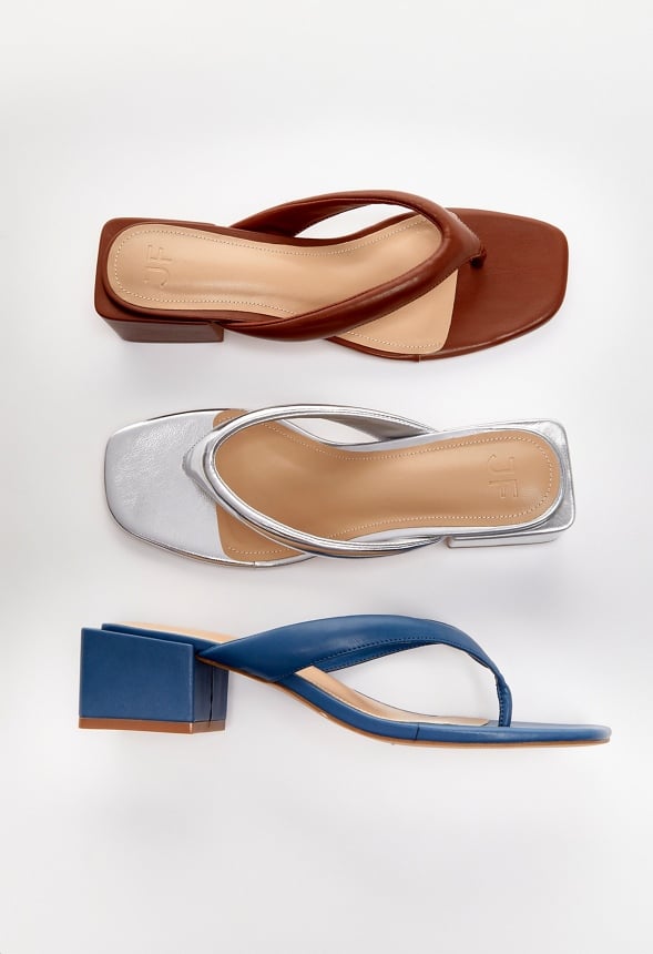 Aya Block Heeled Sandal Leather Brown
