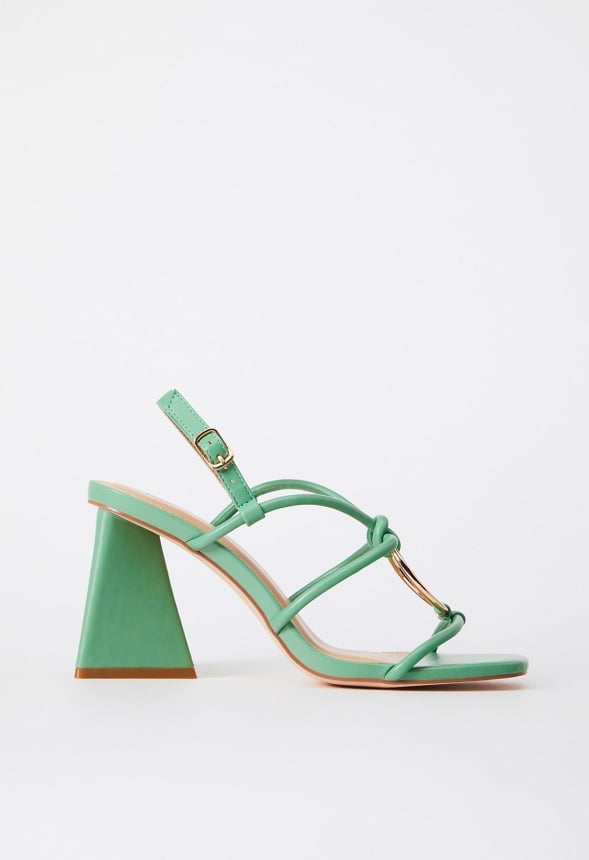 Aelia Gladiator Heeled Sandal Stone Green
