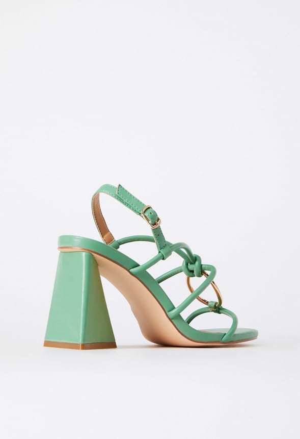 Aelia Gladiator Heeled Sandal Stone Green