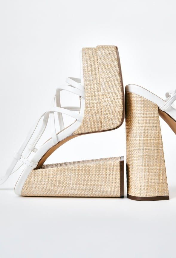 Sienna Block Heeled Platform Sandal Bright White