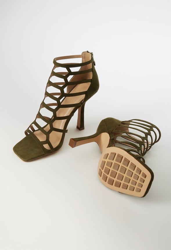 Missi Gladiator Heeled Sandal Burnt Olive
