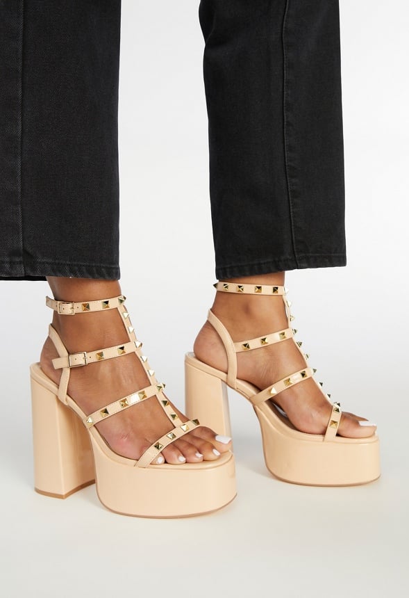 Anissa Platform Heeled Sandal New Nude