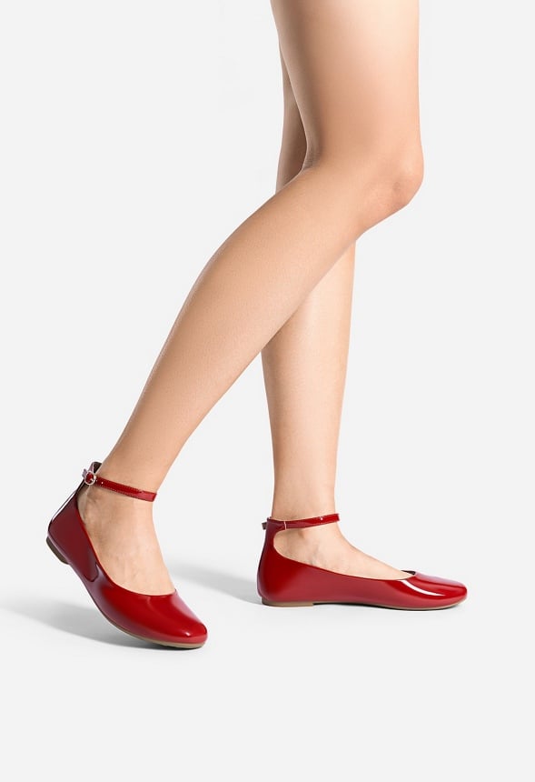 Comfortable Slip On Flats Red