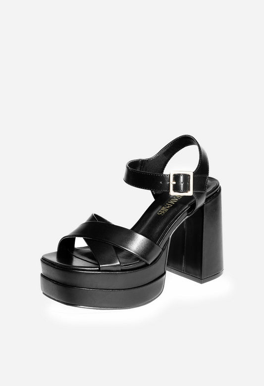 Chunky Heeled Sandal Black
