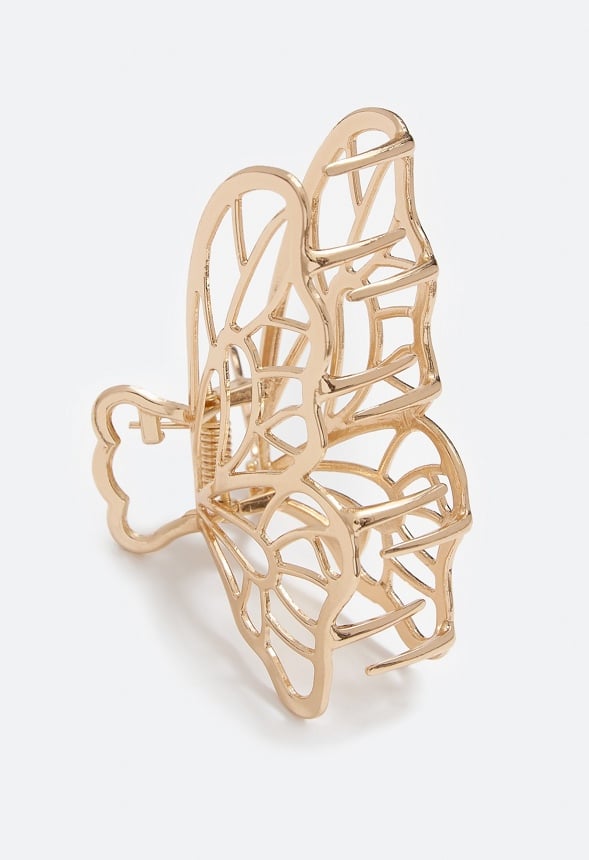 Rylee Filigree Metal Butterfly Hair Claw Gold