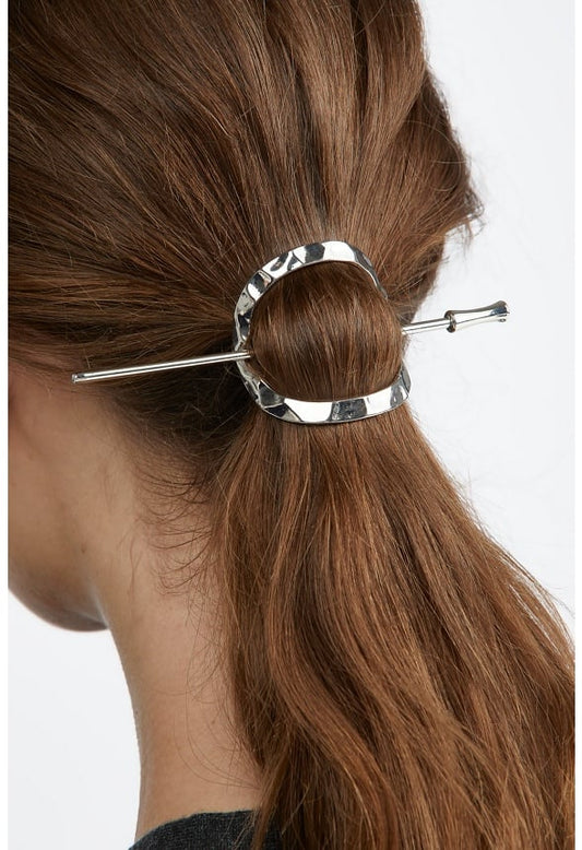 Selena Oval Resin Hair Ring Silver